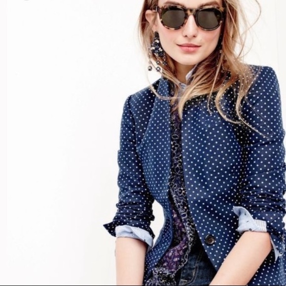 J. Crew Navy Polka Dot Regent Blazer - Picture 3 of 6
